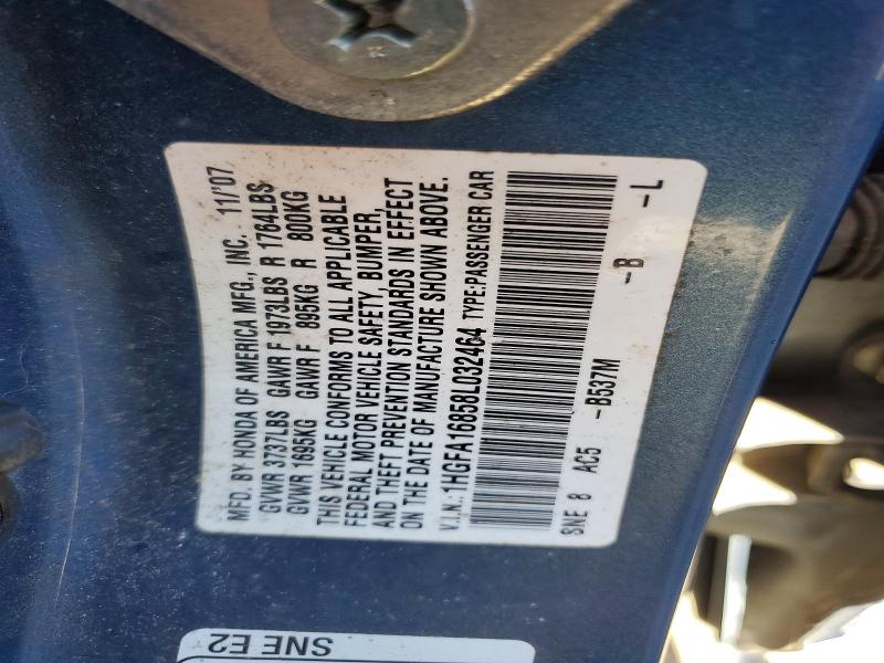 Продаж на аукціоні авто 2008 Honda Civic, vin: 1HGFA16858L032464, номер лоту: 77083625