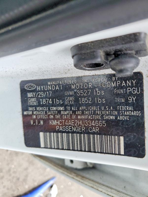 79046925 :رقم المزاد ، KMHCT4AE2HU334665 vin ، 2017 Hyundai Accent مزاد بيع