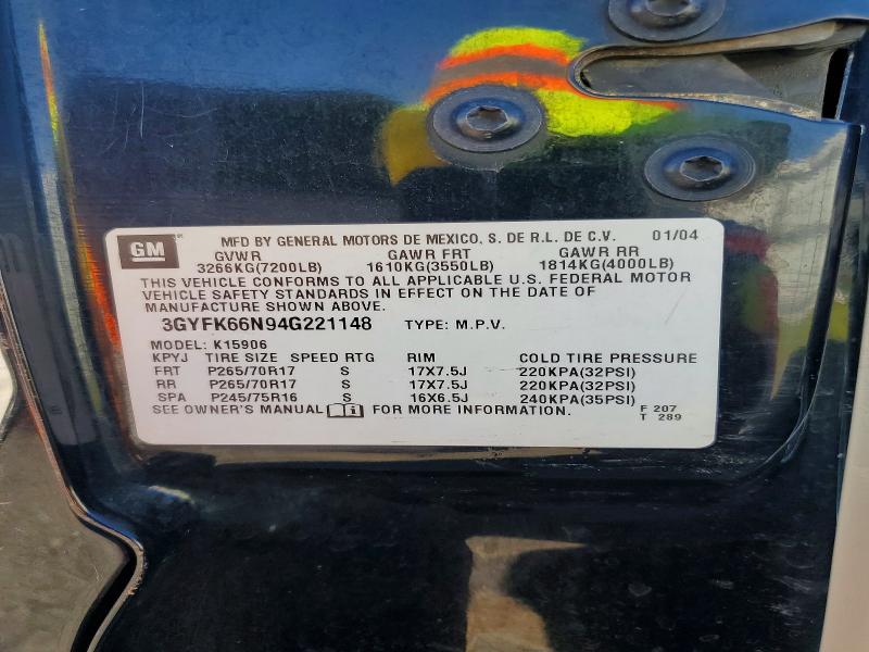 Продажа на аукционе авто 2004 Cadillac Escalade, vin: 3GYFK66N94G221148, номер лота: 77552425