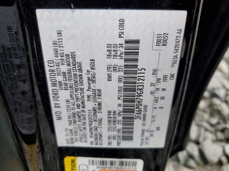 Продажа на аукционе авто 2016 Ford Fusion, vin: 3FA6P0H79GR312115, номер лота: 79366375