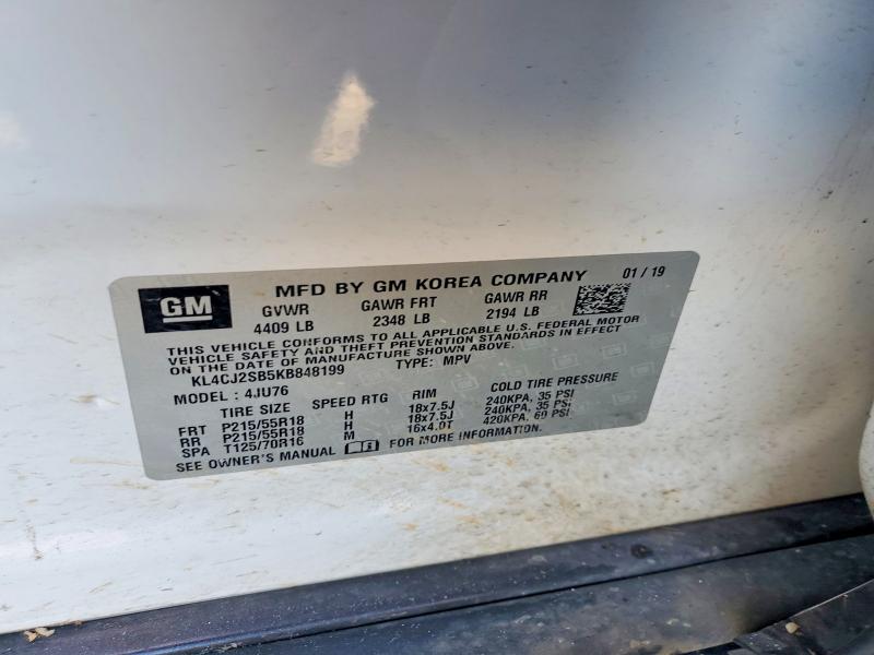 Aukcja sprzedaży 2019 Buick Encore, vin: KL4CJ2SB5KB848199, numer aukcji: 77597205