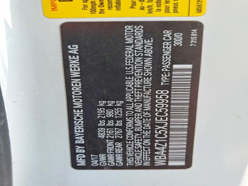 Продажа на аукционе авто 2018 Bmw 430i, vin: WBA4Z1C5XJEC59958, номер лота: 76990695