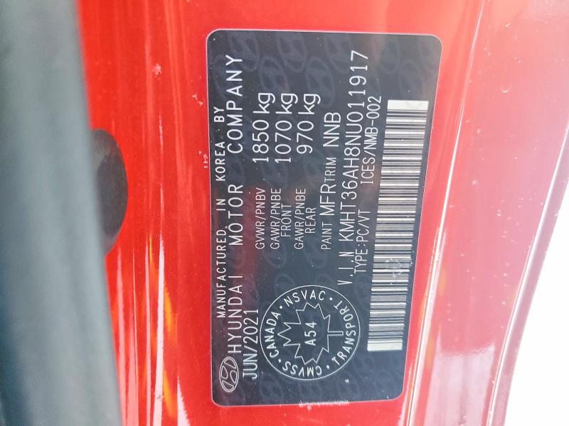 Aukcja sprzedaży 2022 Hyundai Veloster N, vin: KMHT36AH8NU011917, numer aukcji: 77158505