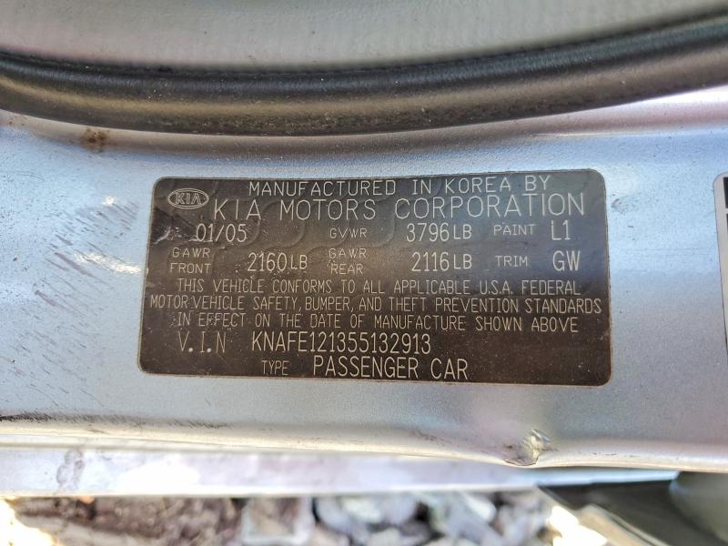 Продажа на аукционе авто 2005 Kia Spectra, vin: KNAFE121355132913, номер лота: 76029115