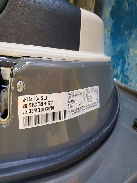 2023 Chrysler Pacifica მანქანა იყიდება აუქციონზე, vin: 2C4RC3BG3PR614972, აუქციონის ნომერი: 76182305