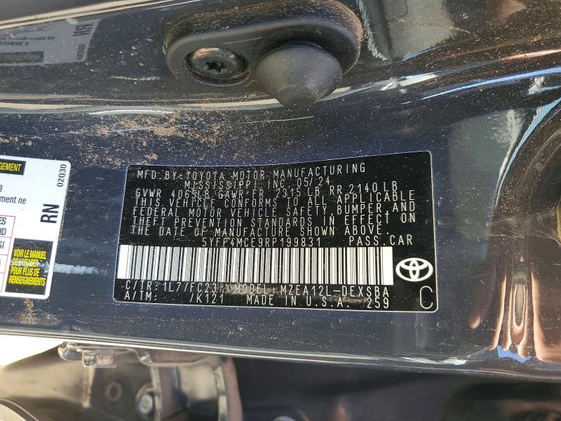 49993406 :رقم المزاد ، 5YFP4MCE9RP199831 vin ، 2024 Toyota Corolla مزاد بيع