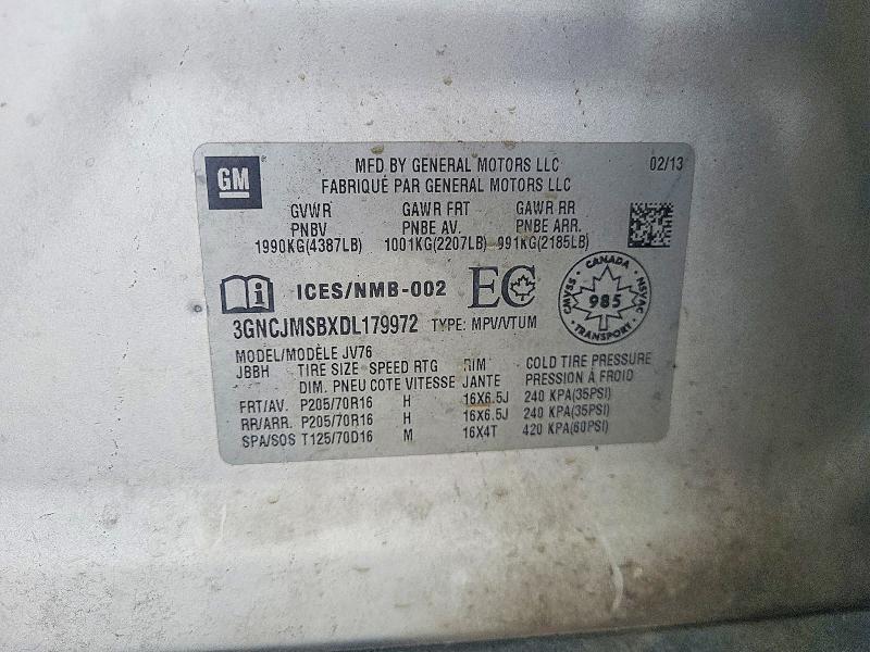 Продажа на аукционе авто 2013 Chevrolet Trax, vin: 3GNCJMSBXDL179972, номер лота: 77745645