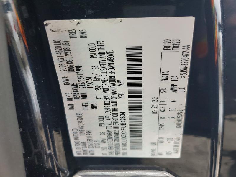 Продаж на аукціоні авто 2015 Ford Escape, vin: 1FMCU0GX1FUB42634, номер лоту: 78844815