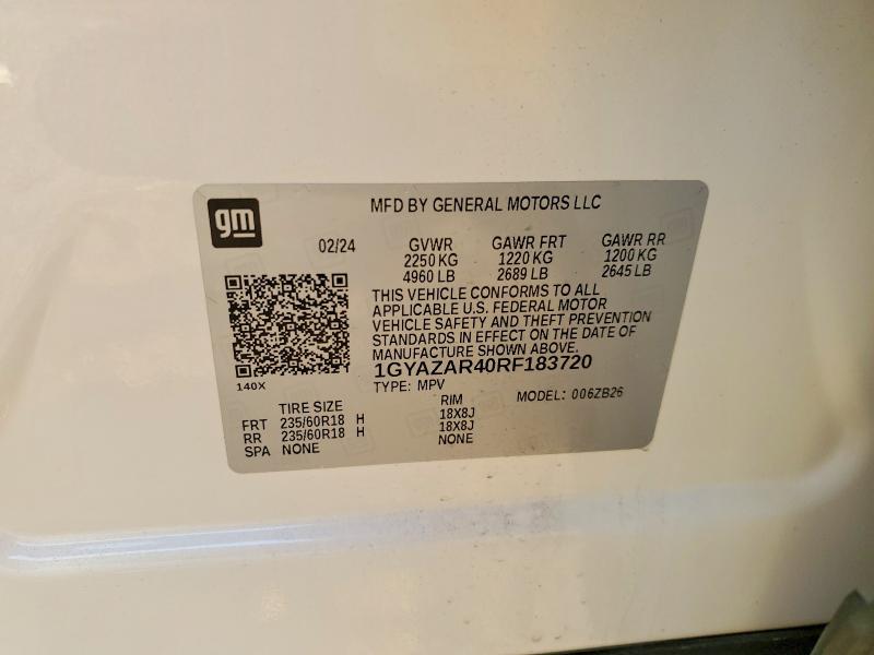 Продажа на аукционе авто 2024 Cadillac Xt4, vin: 1GYAZAR40RF183720, номер лота: 76585675
