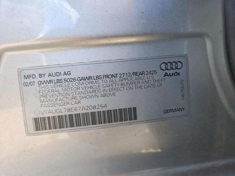 Продажа на аукционе авто 2007 Audi New S4, vin: WAUGL78E67A208254, номер лота: 77959795