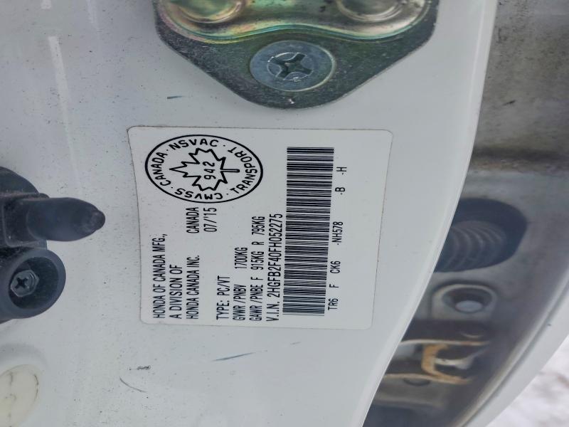 Aukcja sprzedaży 2015 Honda Civic, vin: 2HGFB2F40FH052275, numer aukcji: 72977875