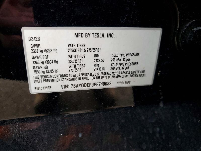 Aukcja sprzedaży 2023 Tesla Model Y, vin: 7SAYGDEF9PF740082, numer aukcji: 75361935