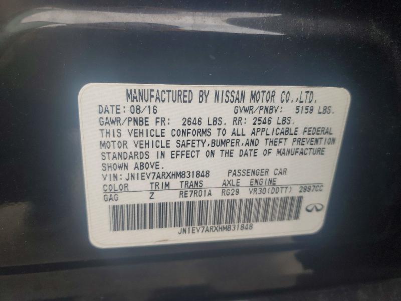 Продаж на аукціоні авто 2017 Infiniti Q50, vin: JN1EV7ARXHM831848, номер лоту: 77940775