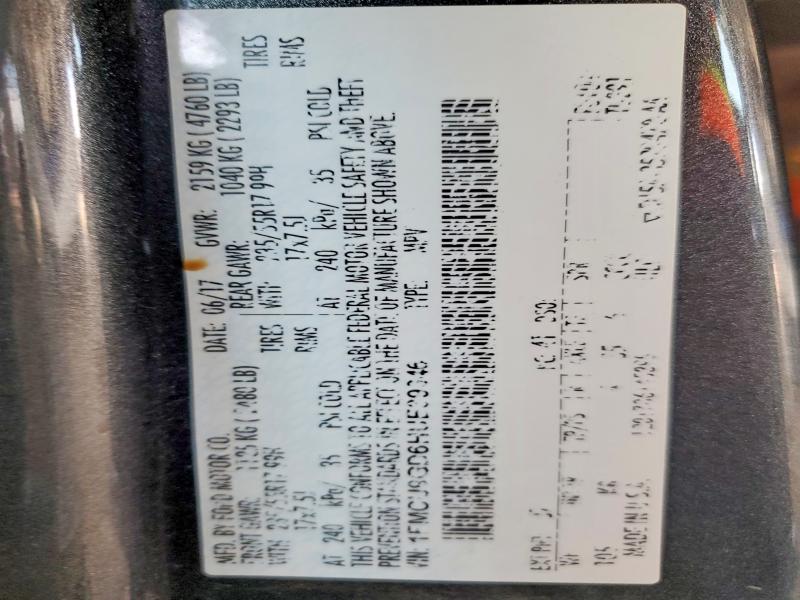 Aukcja sprzedaży 2017 Ford Escape, vin: 1FMCU9GD6HUE39346, numer aukcji: 78695395