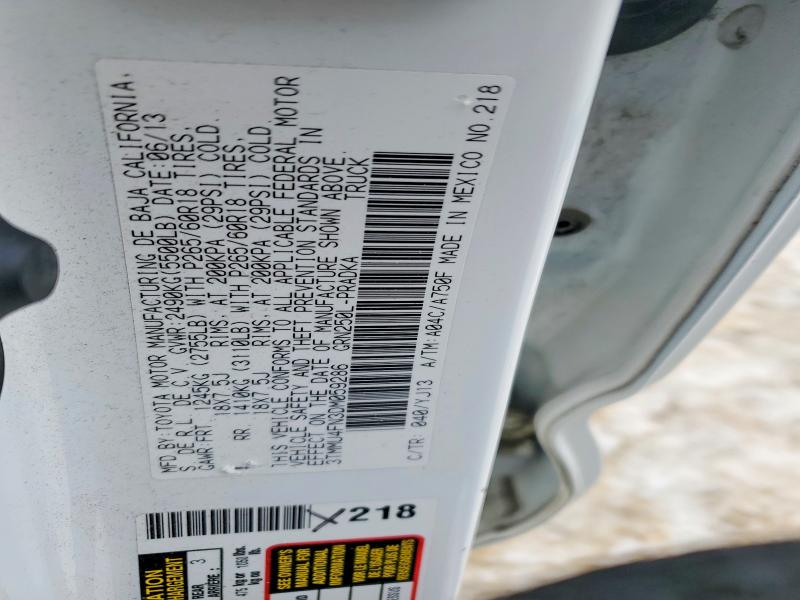 76439505 :رقم المزاد ، 3TMMU4FN3DM059286 vin ، 2013 Toyota Tacoma مزاد بيع