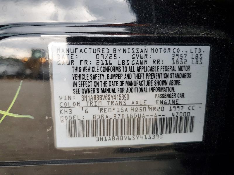 Продаж на аукціоні авто 2025 Nissan Sentra, vin: 3N1AB8BV6SY415390, номер лоту: 78099375
