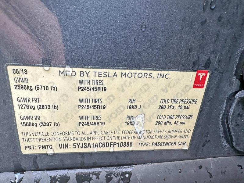 Продаж на аукціоні авто 2013 Tesla Model S, vin: 5YJSA1AC6DFP10886, номер лоту: 76337605
