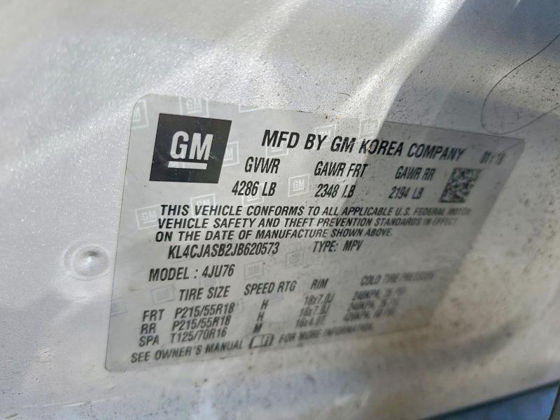 Продаж на аукціоні авто 2018 Buick Encore, vin: KL4CJASB2JB620573, номер лоту: 79170885