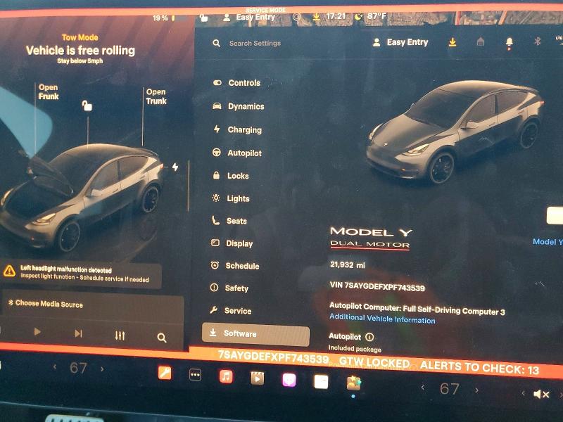 Aukcja sprzedaży 2023 Tesla Model Y, vin: 7SAYGDEFXPF743539, numer aukcji: 75833655