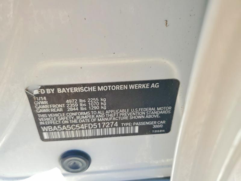 2015 Bmw 528 მანქანა იყიდება აუქციონზე, vin: WBA5A5C54FD517274, აუქციონის ნომერი: 76234355