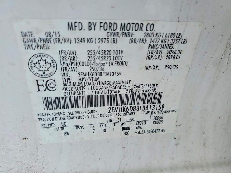 Продажа на аукционе авто 2015 Ford Flex, vin: 2FMHK6D88FBA13159, номер лота: 77601575