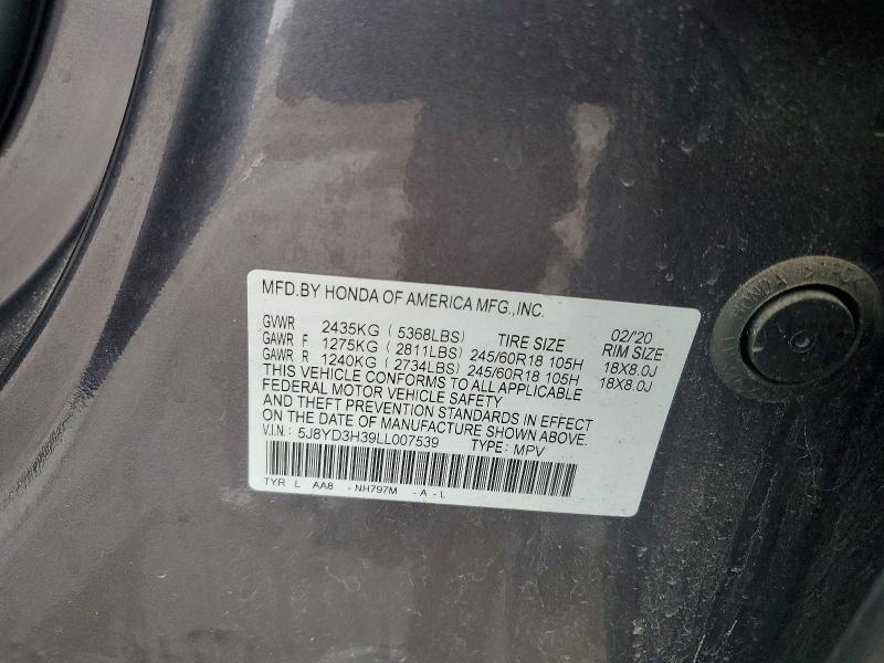 Продажа на аукционе авто 2020 Acura Mdx, vin: 5J8YD3H39LL007539, номер лота: 77918945