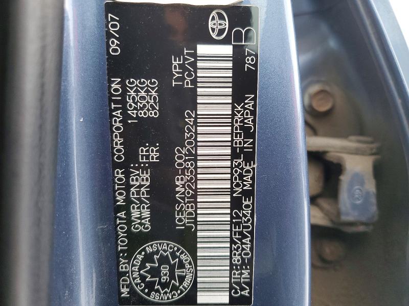 Продажа на аукционе авто 2008 Toyota Yaris, vin: JTDBT923581203242, номер лота: 76629665
