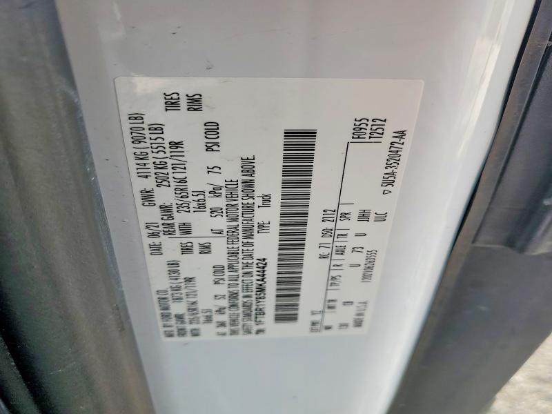 2021 Ford Transit მანქანა იყიდება აუქციონზე, vin: 1FTBR1Y85MKA44424, აუქციონის ნომერი: 76963215