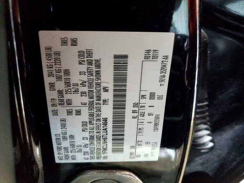 Auction sale of the 2020 Ford Escape, vin: 1FMCU9H67LUA14646, lot number: 75947875