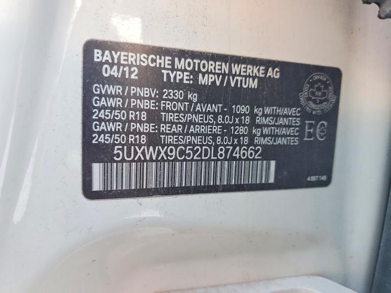 Продажа на аукционе авто 2013 Bmw X3, vin: 5UXWX9C52DL874662, номер лота: 78347135