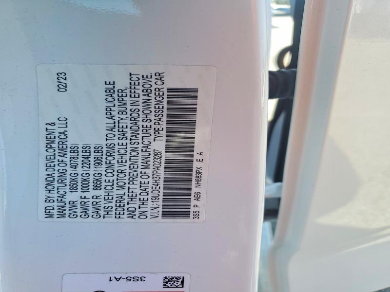 2023 Acura Integra მანქანა იყიდება აუქციონზე, vin: 19UDE4H37PA023287, აუქციონის ნომერი: 75848435