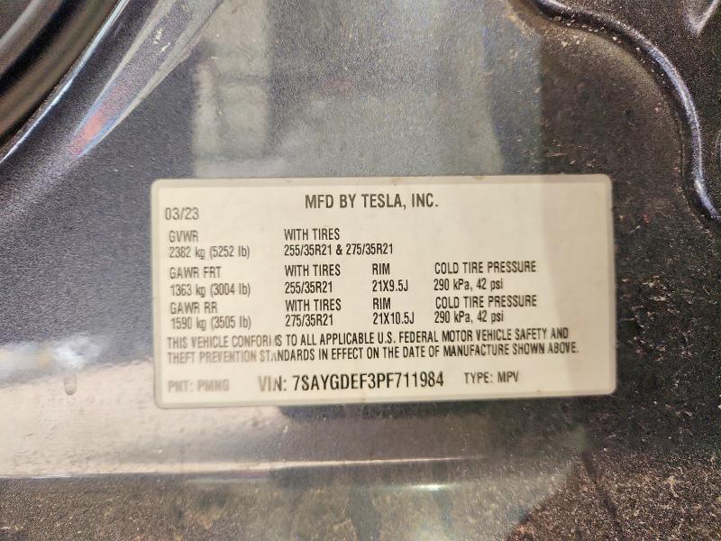 77837495 :رقم المزاد ، 7SAYGDEF3PF711984 vin ، 2023 Tesla Model Y مزاد بيع