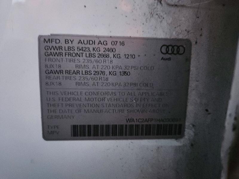 Продажа на аукционе авто 2017 Audi Q5, vin: WA1C2AFP1HA030691, номер лота: 77214625