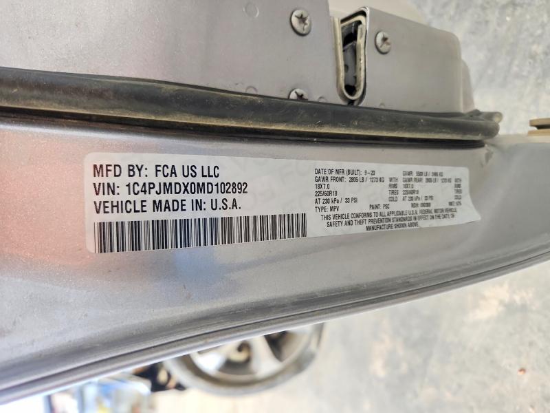 Продажа на аукционе авто 2021 Jeep Cherokee, vin: 1C4PJMDX0MD102892, номер лота: 77358865