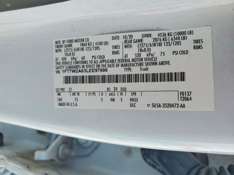 Продаж на аукціоні авто 2020 Ford F250, vin: 1FT7W2A63LEE97998, номер лоту: 79353905