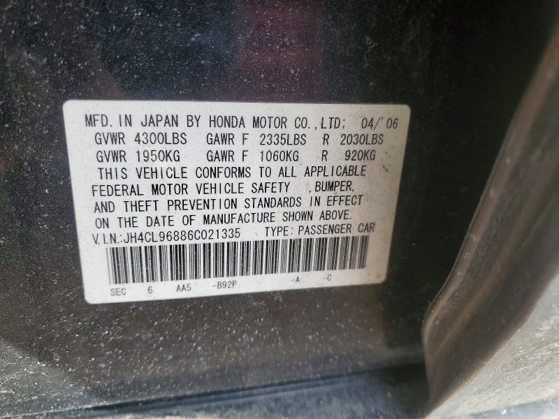 Aukcja sprzedaży 2006 Acura Tsx, vin: JH4CL96886C021335, numer aukcji: 77915735