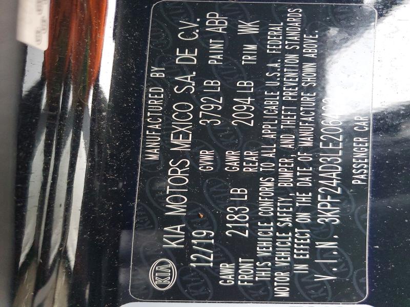 Aukcja sprzedaży 2020 Kia Forte, vin: 3KPF24AD3LE206423, numer aukcji: 76944755