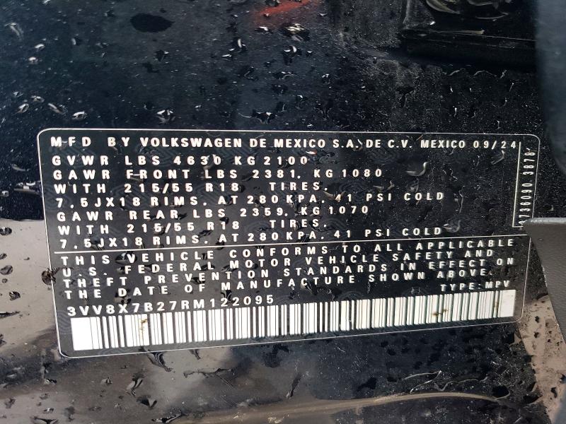 Продажа на аукционе авто 2024 Volkswagen Taos, vin: 3VV8X7B27RM122095, номер лота: 78269745