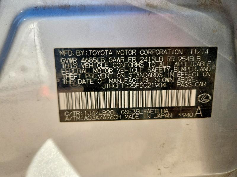 Продажа на аукционе авто 2015 Lexus Is, vin: JTHCF1D25F5021904, номер лота: 76211305