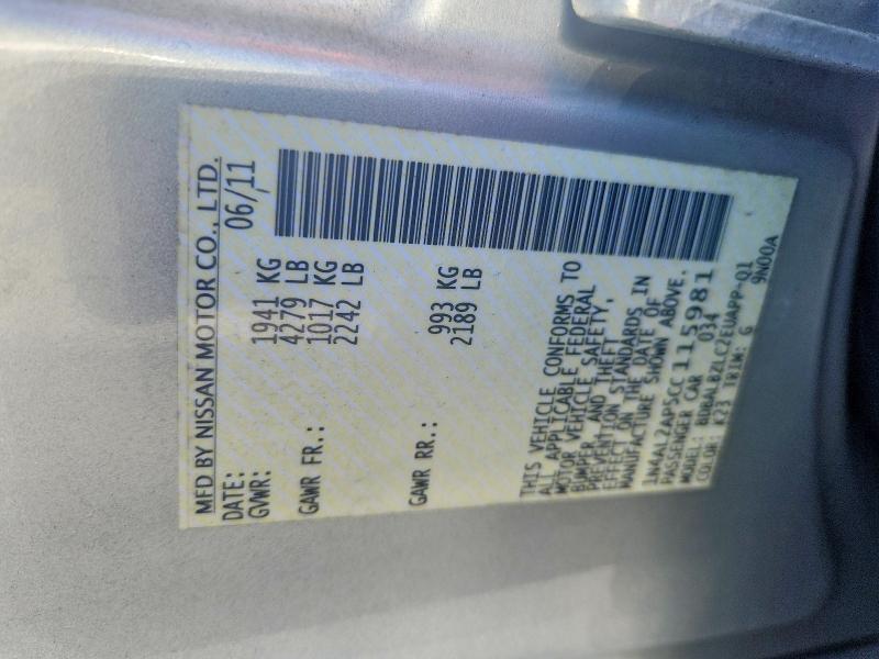 Продаж на аукціоні авто 2012 Nissan Altima Bas, vin: 1N4AL2AP5CC115981, номер лоту: 77467595