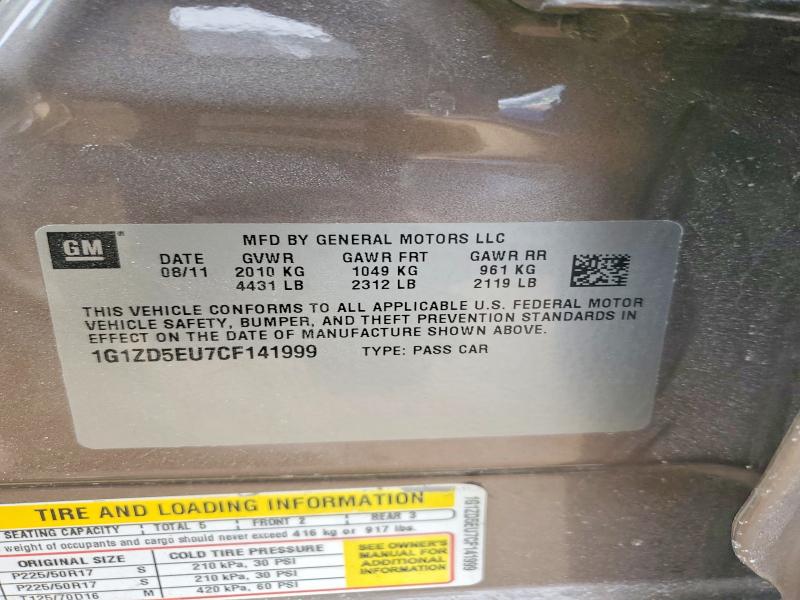 Продажа на аукционе авто 2012 Chevrolet Malibu, vin: 1G1ZD5EU7CF141999, номер лота: 78657305