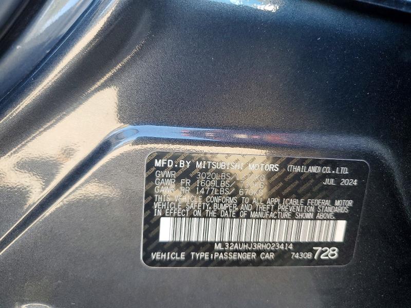 Продаж на аукціоні авто 2024 Mitsubishi Mirage, vin: ML32AUHJ3RH023414, номер лоту: 75757375