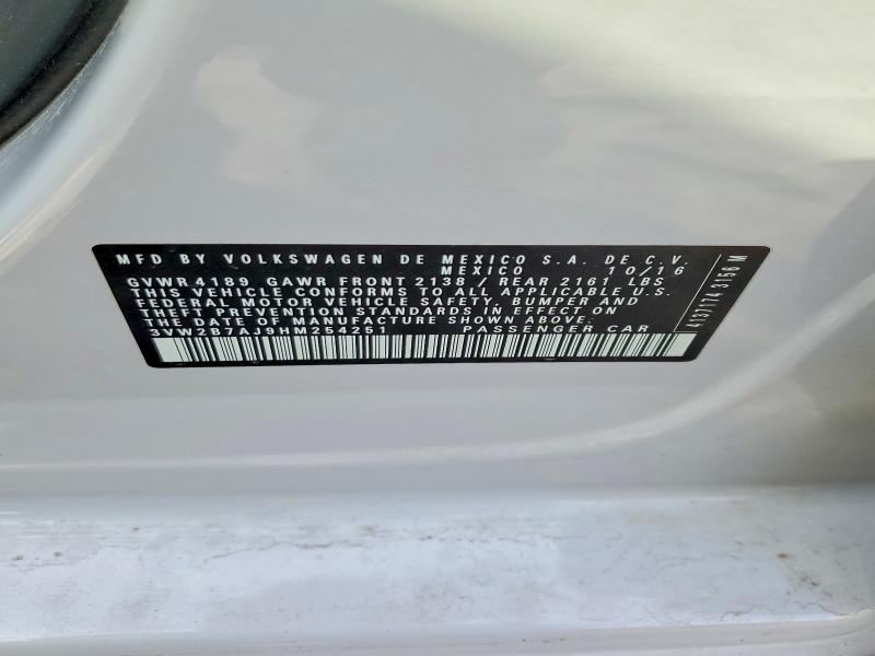 Aukcja sprzedaży 2017 Volkswagen Jetta, vin: 3VW2B7AJ9HM254251, numer aukcji: 76175665