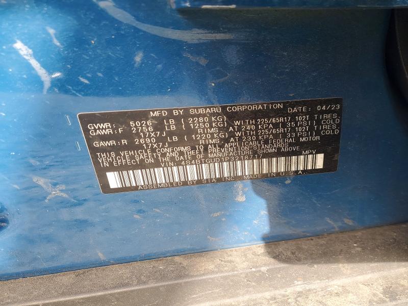 76126345 :رقم المزاد ، 4S4BTGUD1P3218717 vin ، 2023 Subaru Outback مزاد بيع