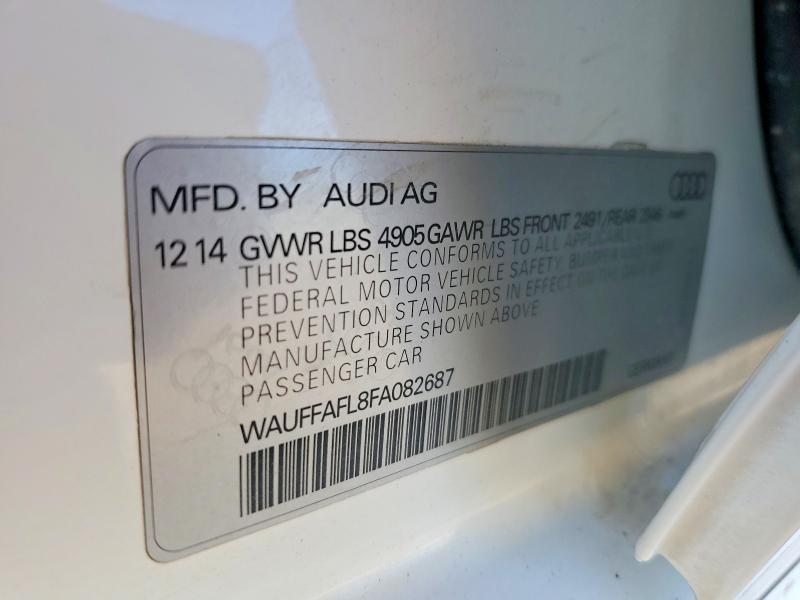 75942625 :رقم المزاد ، WAUFFAFL8FA082687 vin ، 2015 Audi A4 مزاد بيع