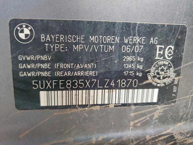 Продажа на аукционе авто 2007 Bmw X5 4.8i, vin: 5UXFE835X7LZ41870, номер лота: 76808675