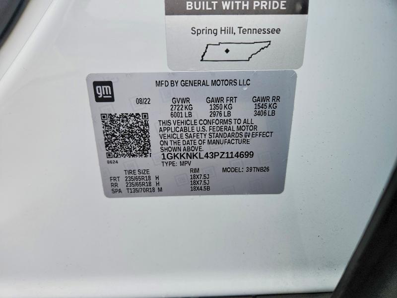 2023 Gmc Acadia მანქანა იყიდება აუქციონზე, vin: 1GKKNKL43PZ114699, აუქციონის ნომერი: 75253705