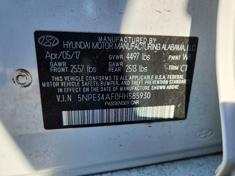 Продаж на аукціоні авто 2017 Hyundai Sonata, vin: 5NPE34AF0HH585930, номер лоту: 76951295