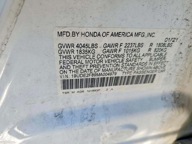 2021 Acura Ilx მანქანა იყიდება აუქციონზე, vin: 19UDE2F89MA004979, აუქციონის ნომერი: 75674495