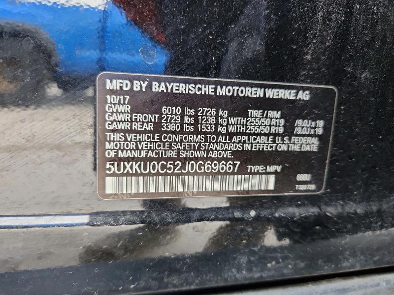 2018 Bmw X6 Sdrive35i მანქანა იყიდება აუქციონზე, vin: 5UXKU0C52J0G69667, აუქციონის ნომერი: 77709365